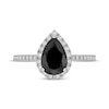 Thumbnail Image 2 of Neil Lane Pear-Shaped Black Diamond & White Diamond Engagement Ring 2 ct tw 14K White Gold