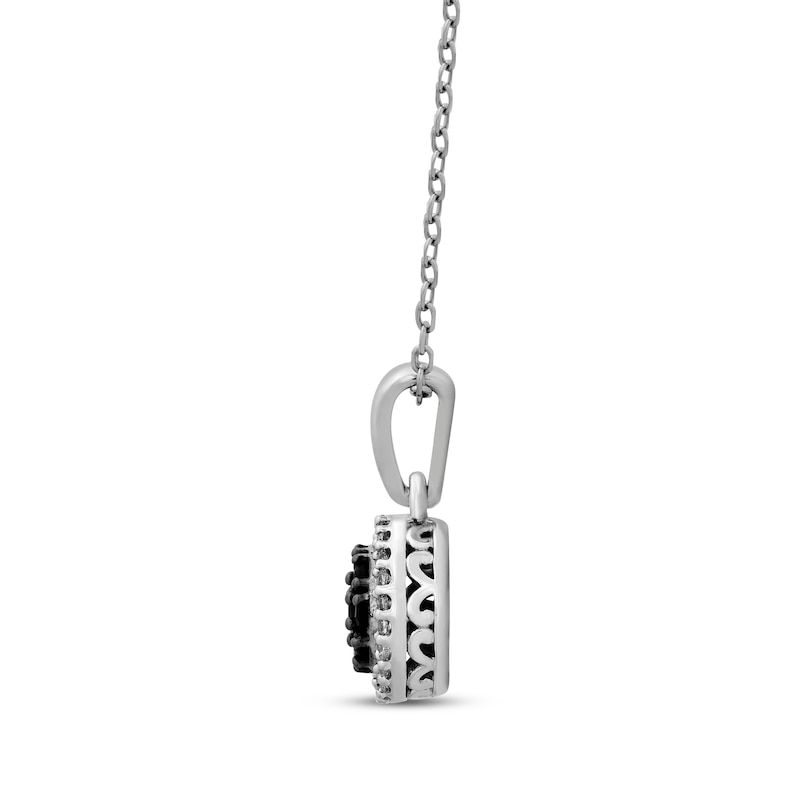 Black & White Multi-Diamond Necklace 1/5 ct tw Sterling Silver 18”
