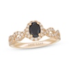 Thumbnail Image 1 of Neil Lane Oval-Cut Black & White Diamond Engagement Ring 1-1/4 ct tw 14K Yellow Gold