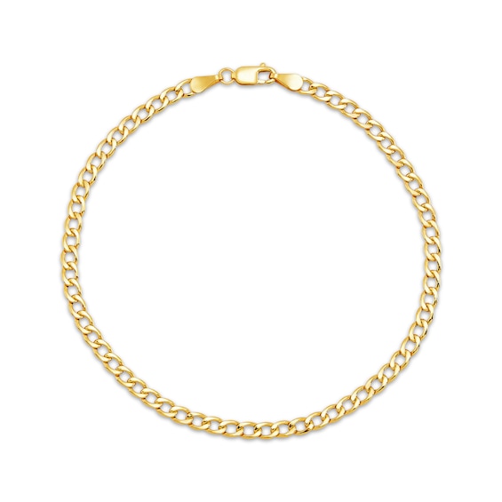 Curb Chain Necklace 2.3mm Hollow 10K Yellow Gold 22"