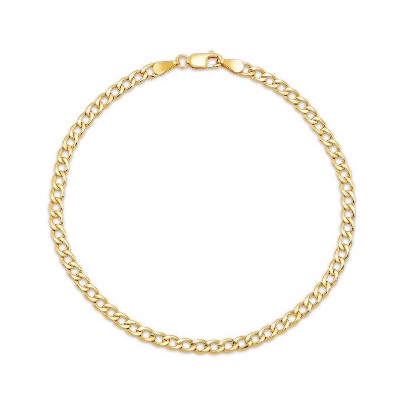 Main Image 1 of Curb Chain Necklace 2.3mm Hollow 10K Yellow Gold 22&quot;