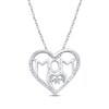 Thumbnail Image 1 of Unstoppable Love Diamond &quot;Mom&quot; Heart Necklace 1/8 ct tw 10K White Gold