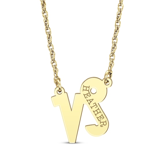 Engravable "Capricorn" Zodiac Sign Necklace 10K Yellow Gold 18"