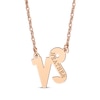 Thumbnail Image 1 of Engravable &quot;Capricorn&quot; Zodiac Sign Necklace 14K Rose Gold 18&quot;