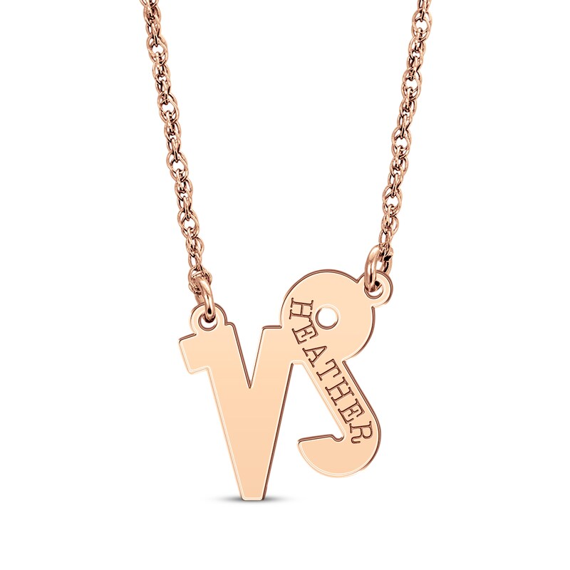 Main Image 1 of Engravable &quot;Capricorn&quot; Zodiac Sign Necklace 14K Rose Gold 18&quot;