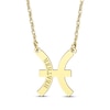 Thumbnail Image 1 of Engravable &quot;Pisces&quot; Zodiac Sign Necklace 10K Yellow Gold 18&quot;