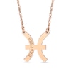 Thumbnail Image 1 of Engravable &quot;Pisces&quot; Zodiac Sign Necklace 14K Rose Gold 18&quot;