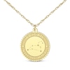Thumbnail Image 1 of &quot;Leo&quot; Scalloped Name & Date Constellation Necklace 10K Yellow Gold 18&quot;