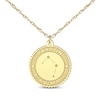 Thumbnail Image 1 of &quot;Libra&quot; Scalloped Name & Date Constellation Necklace 10K Yellow Gold 18&quot;