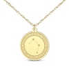 Thumbnail Image 1 of &quot;Libra&quot; Scalloped Name & Date Constellation Necklace 14K Yellow Gold 18&quot;