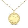 Thumbnail Image 1 of &quot;Aquarius&quot; Scalloped Name & Date Constellation Necklace 14K Yellow Gold 18&quot;