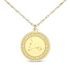 Thumbnail Image 1 of &quot;Pisces&quot; Scalloped Name & Date Constellation Necklace 10K Yellow Gold 18&quot;