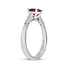 Thumbnail Image 2 of Engravable Lab-Created Ruby & Diamond Ring 1/5 ct tw Sterling Silver
