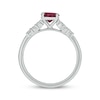 Thumbnail Image 3 of Engravable Lab-Created Ruby & Diamond Ring 1/5 ct tw Sterling Silver