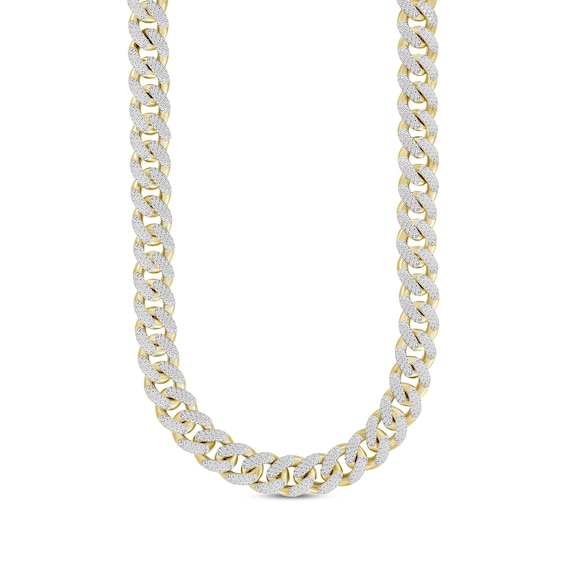 Men's Diamond Cuban Curb Chain Necklace 4 ct tw 10K Yellow Gold 20"