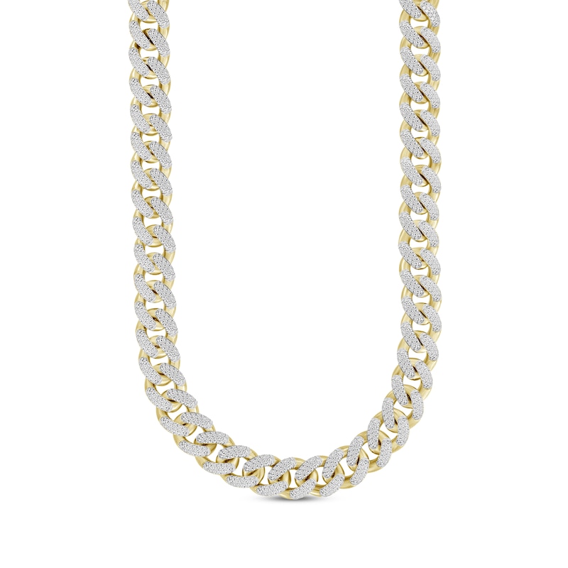 Main Image 1 of Men's Diamond Cuban Curb Chain Necklace 4 ct tw 10K Yellow Gold 20&quot;