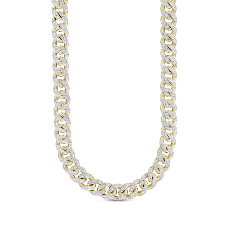 Men's Diamond Cuban Curb Chain Necklace 4 ct tw 10K Yellow Gold 20"