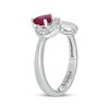 Thumbnail Image 2 of Engravable Heart-Shaped Lab-Created Ruby & Diamond Infinity Ring 1/10 ct tw Sterling Silver