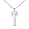 Thumbnail Image 1 of Couple's Initial Diamond Accent Key Necklace 10K White Gold 18&quot;