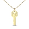Thumbnail Image 0 of Couple's Initial Diamond Accent Key Necklace 10K Yellow Gold 18"
