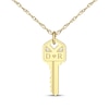 Thumbnail Image 1 of Couple's Initial Diamond Accent Key Necklace 10K Yellow Gold 18&quot;