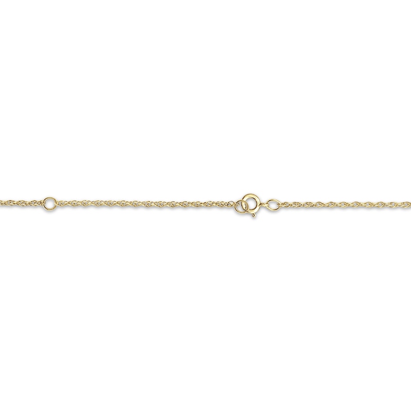 Couple's Initial Diamond Accent Key Necklace 10K Yellow Gold 18"
