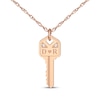 Thumbnail Image 1 of Couple's Initial Diamond Accent Key Necklace 14K Rose Gold 18&quot;