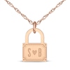 Thumbnail Image 1 of Couple's Initial Padlock Necklace 14K Rose Gold 18&quot;