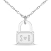 Thumbnail Image 1 of Couple's Initial Padlock Necklace Sterling Silver 18&quot;