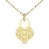 Thumbnail Image 1 of Couple's Diamond Accent Heart Lock Necklace 10K Yellow Gold 18&quot;