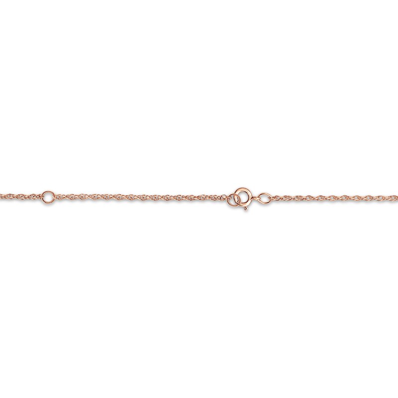 Main Image 2 of Couple's Diamond Accent Heart Lock Necklace 14K Rose Gold 18"