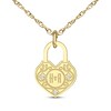 Thumbnail Image 1 of Couple's Diamond Accent Heart Lock Necklace 14K Yellow Gold 18&quot;