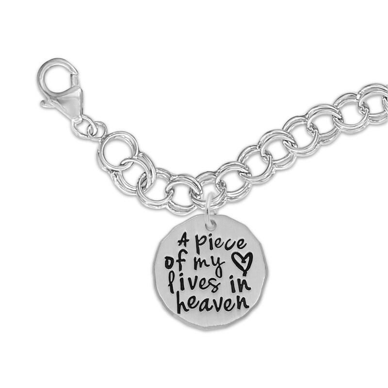 Heart Charm Bracelet Sterling Silver 7