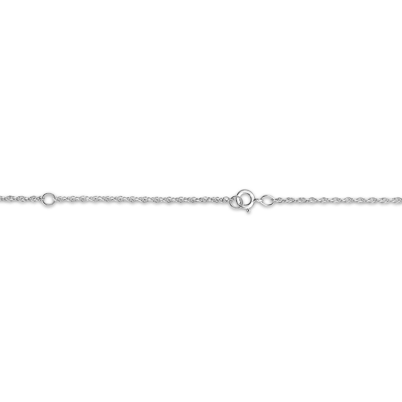 Main Image 2 of Couple's Engravable Diamond Accent Heart Lock Bracelet 10K White Gold 7.25&quot;