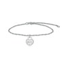 Thumbnail Image 1 of Couple's Engravable Diamond Accent Heart Lock Bracelet Sterling Silver 7.25&quot;