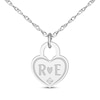 Thumbnail Image 1 of Couple's Engravable Diamond Accent Heart Lock Necklace 10K White Gold 18&quot;