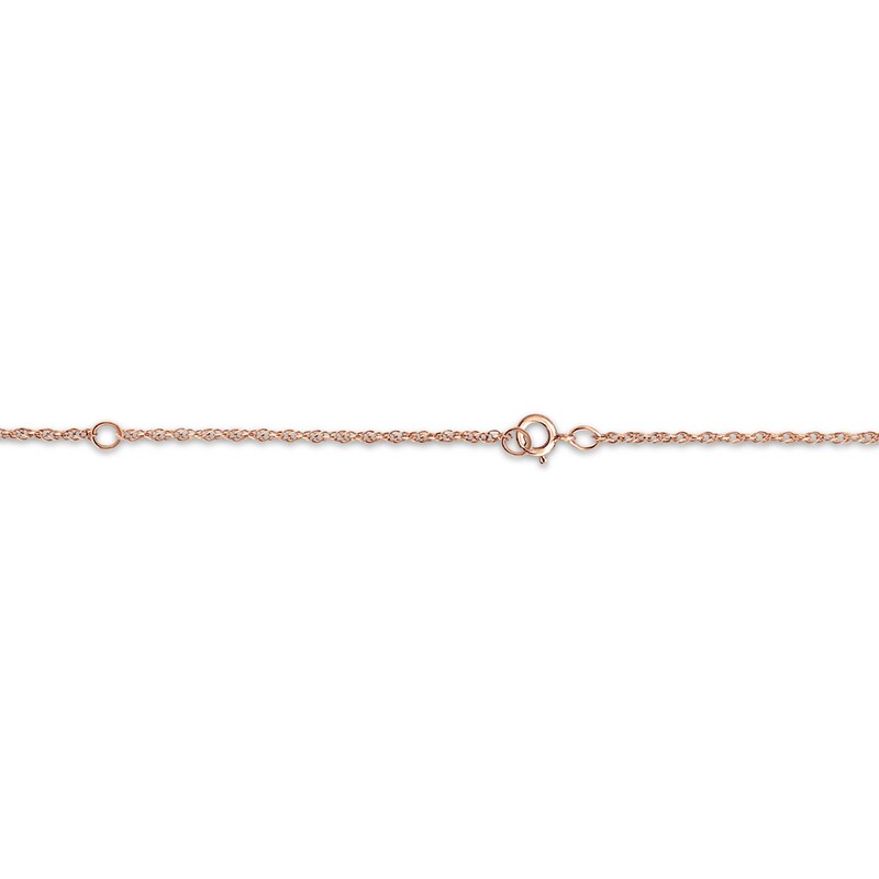 Main Image 2 of Couple's Engravable Diamond Accent Heart Lock Necklace 14K Rose Gold 18&quot;