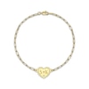 Thumbnail Image 1 of Couple's Engravable Diamond Accent Heart Bracelet 14K Yellow Gold 7.5&quot;