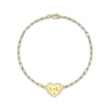 Thumbnail Image 0 of Couple's Engravable Diamond Accent Heart Bracelet 14K Yellow Gold 7.5"