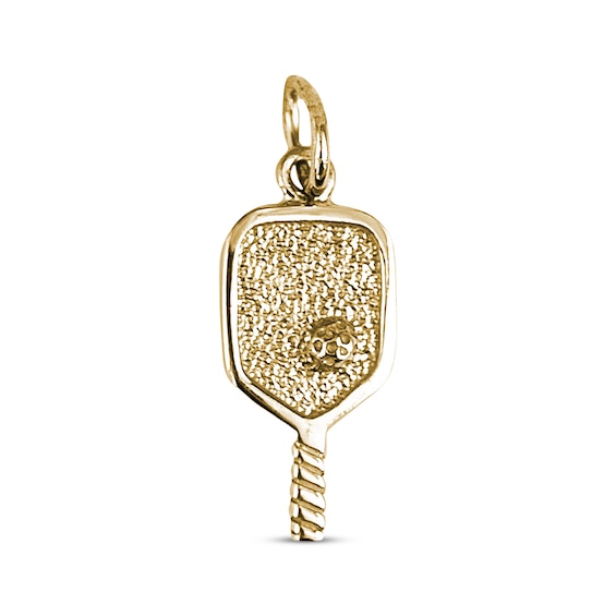 Pickleball Paddle & Ball Charm 14K Yellow Gold