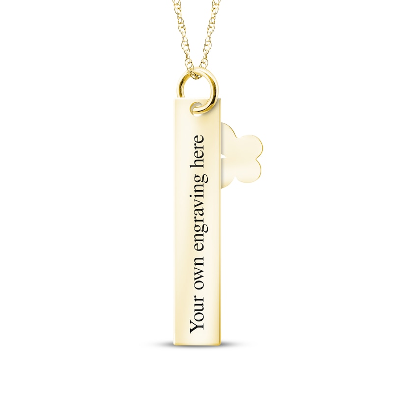 Main Image 2 of Your Own Fingerprint Bar & Butterfly Necklace 10K Yellow Gold 18&quot;
