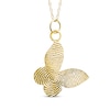 Thumbnail Image 1 of Your Own Fingerprint Tilted Butterfly Necklace 10K Yellow Gold 18&quot;