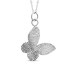 Thumbnail Image 1 of Your Own Fingerprint Butterfly Necklace 10K White Gold 18&quot;
