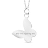 Thumbnail Image 2 of Your Own Fingerprint Butterfly Necklace 10K White Gold 18&quot;