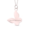 Thumbnail Image 1 of Your Own Fingerprint Butterfly Necklace 10K Rose Gold 18"