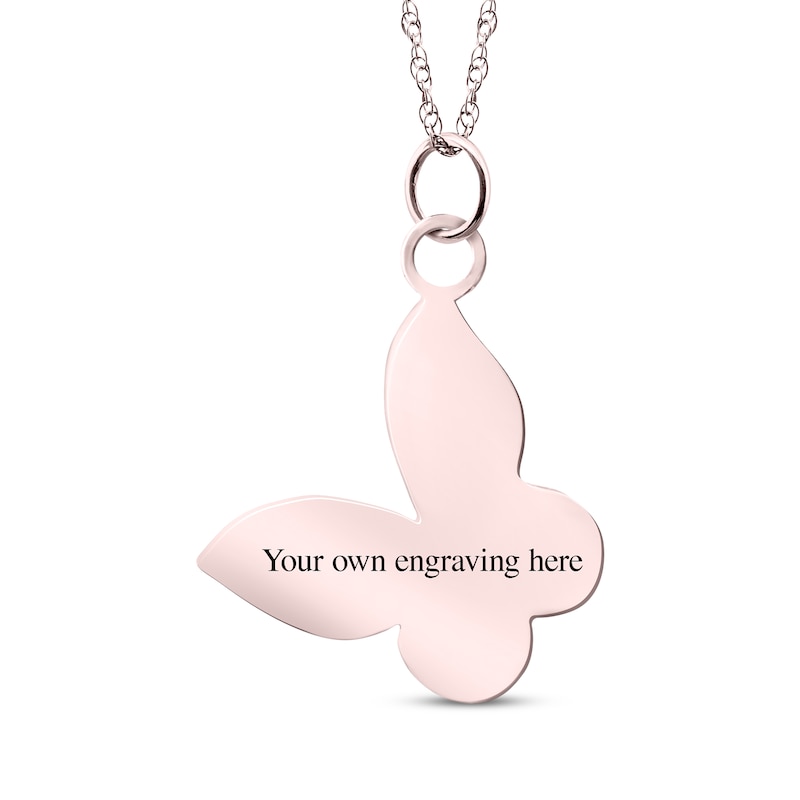 Main Image 2 of Your Own Fingerprint Butterfly Necklace 10K Rose Gold 18&quot;