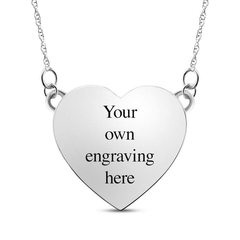 Your Own Fingerprint Heart Necklace Sterling Silver 18"