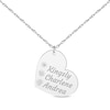 Thumbnail Image 1 of Family Birth Flower & Name Tilted Heart Necklace 14K White Gold 18"