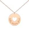 Thumbnail Image 1 of Heart Cutout Disc Family Name Necklace 14K Rose Gold 18&quot;