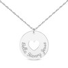 Thumbnail Image 1 of Heart Cutout Disc Family Name Necklace 14K White Gold 18"